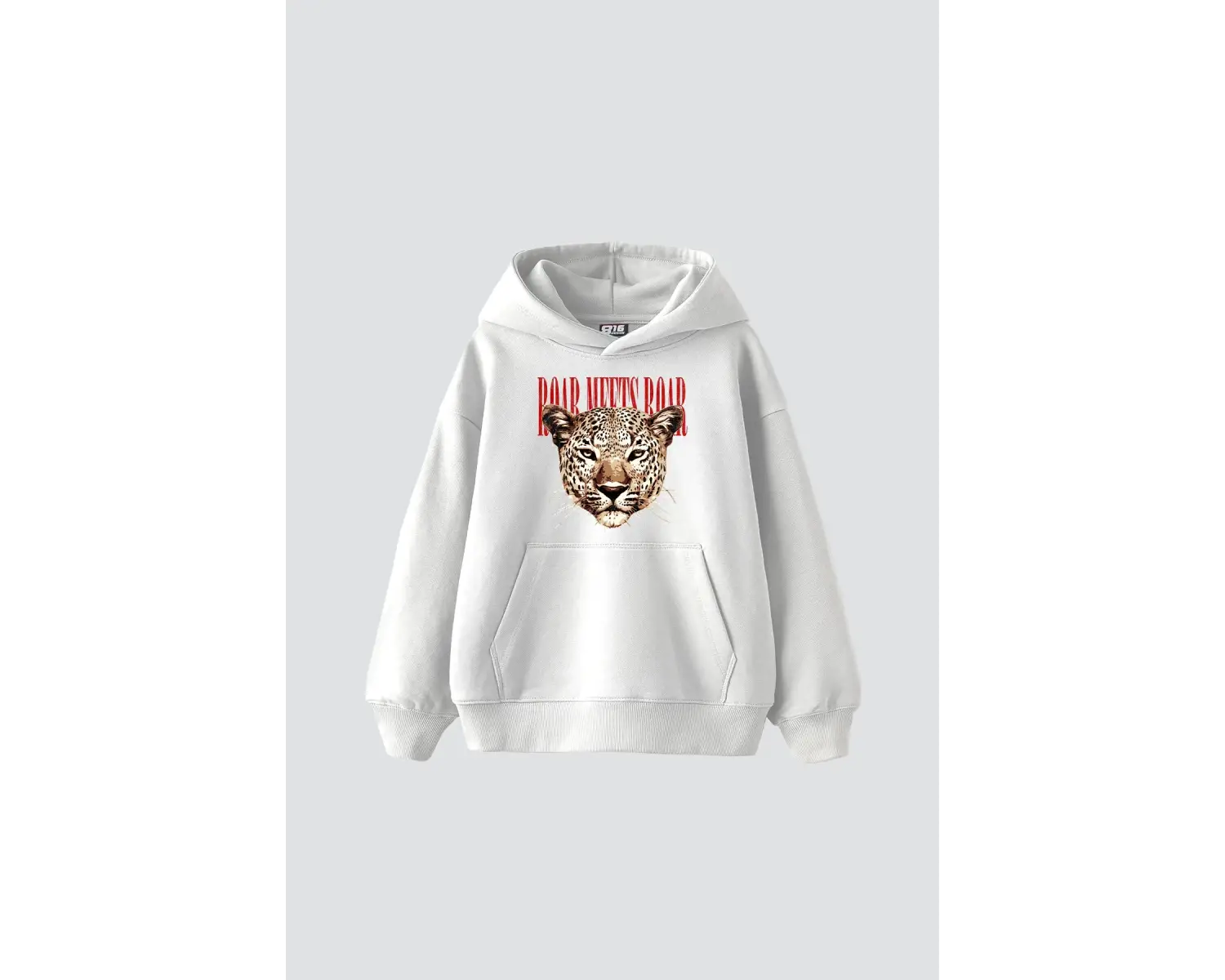 Roar Meets Baskılı Oversize Unisex Beyaz