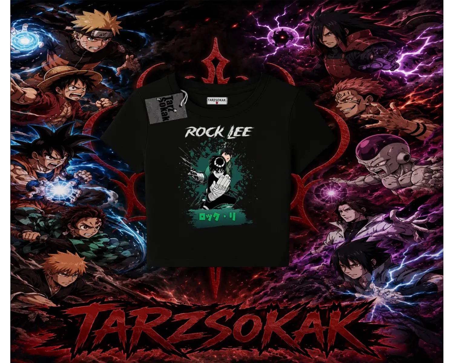Rock Lee Naruto Anime Karakter Kadın Baby Tee Beyaz