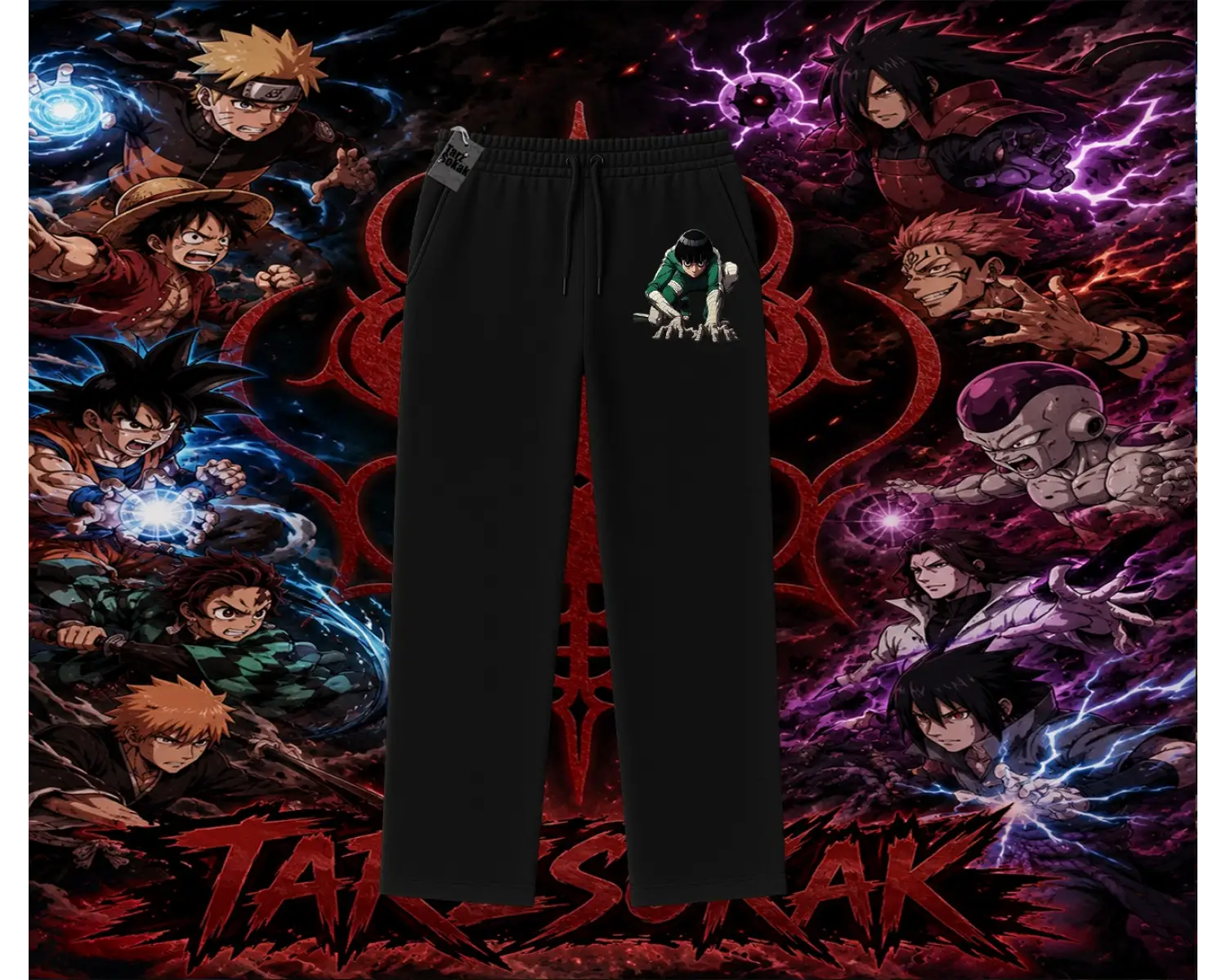 Rock Lee Naruto Anime Karakter Unisex Baggy Eşofman Altı Beyaz