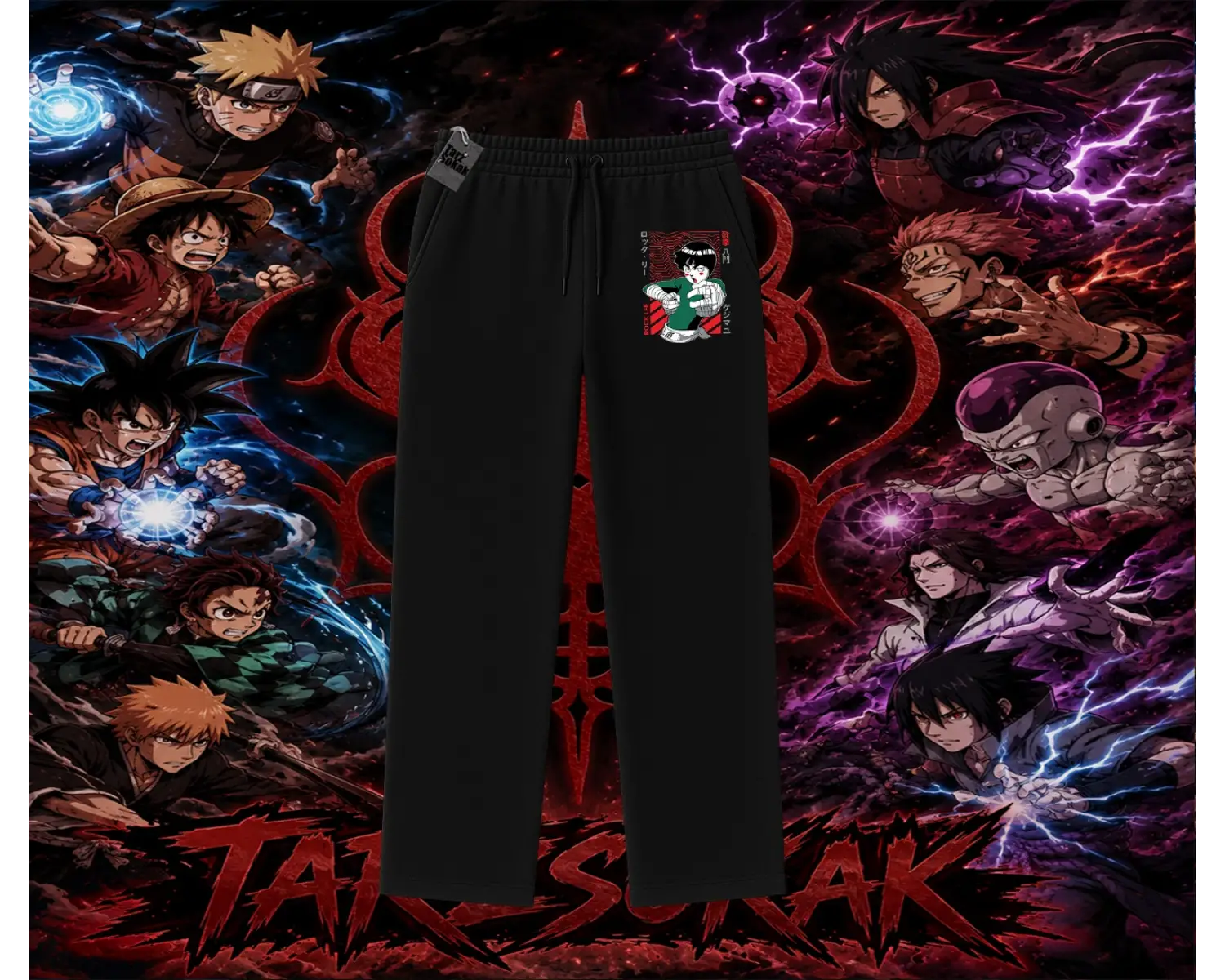 Rock Lee Naruto Anime Karakter Unisex Baggy Eşofman Altı Beyaz