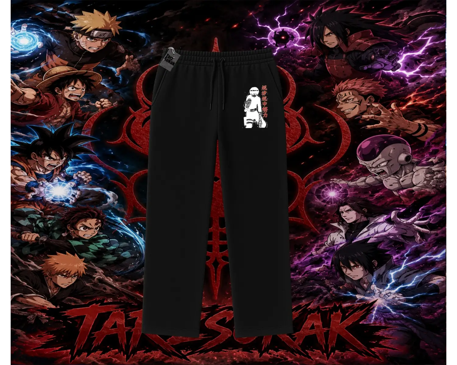 Rock Lee Naruto Anime Karakter Unisex Baggy Eşofman Altı Beyaz