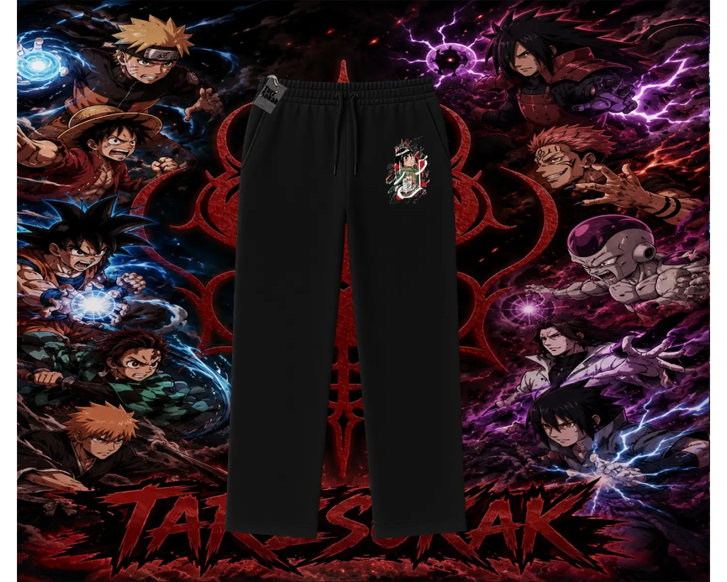Rock Lee Naruto Anime Karakter Unisex Baggy Eşofman Altı Beyaz