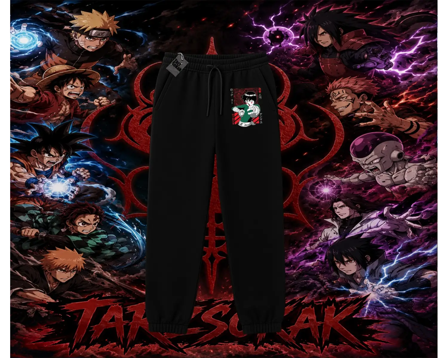 Rock Lee Naruto Anime Karakter Unisex Jogger Eşofman Altı Beyaz