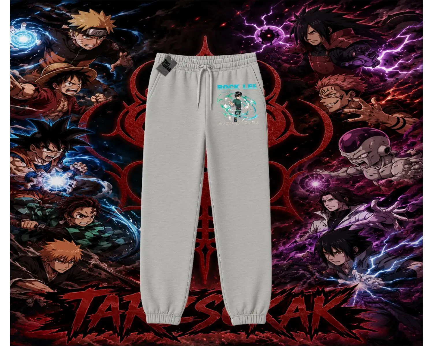 Rock Lee Naruto Anime Karakter Unisex Jogger Eşofman Altı Beyaz