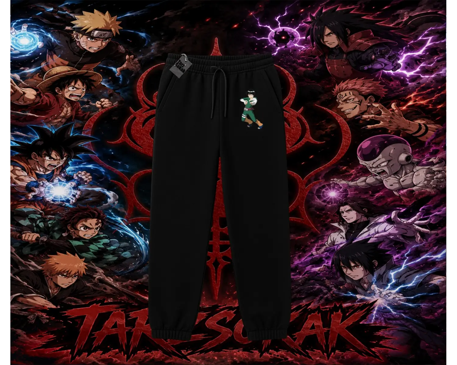 Rock Lee Naruto Anime Karakter Unisex Jogger Eşofman Altı Beyaz