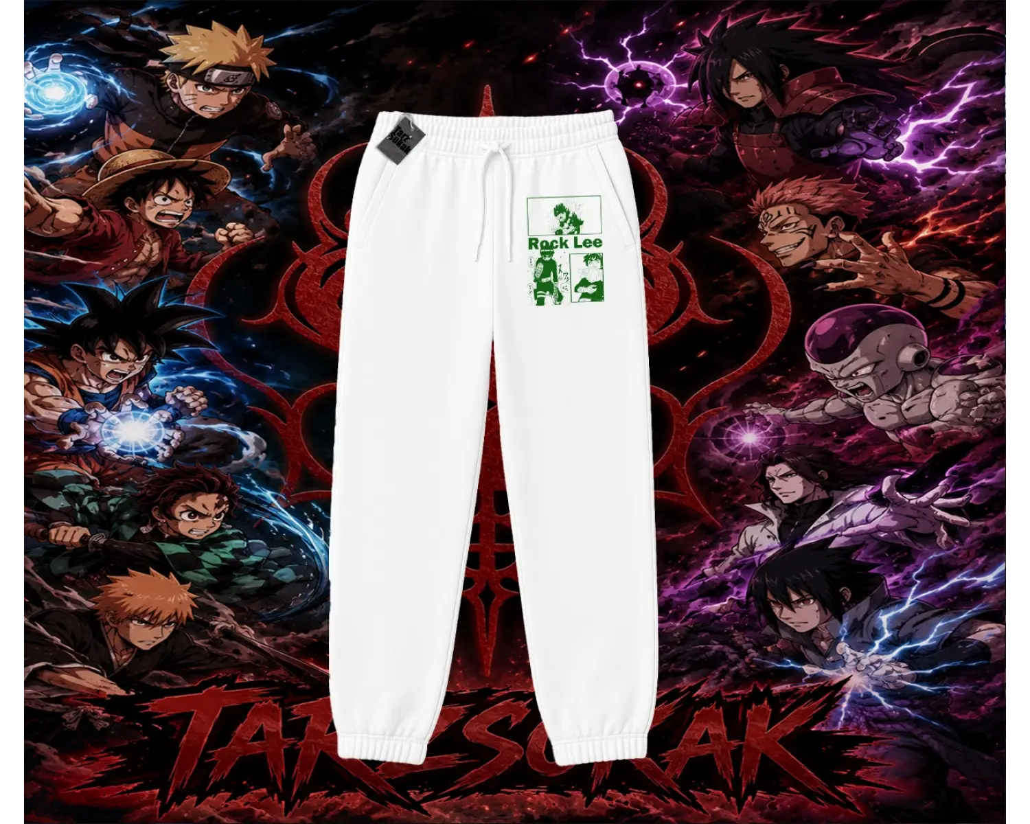 Rock Lee Naruto Anime Karakter Unisex Jogger Eşofman Altı Beyaz