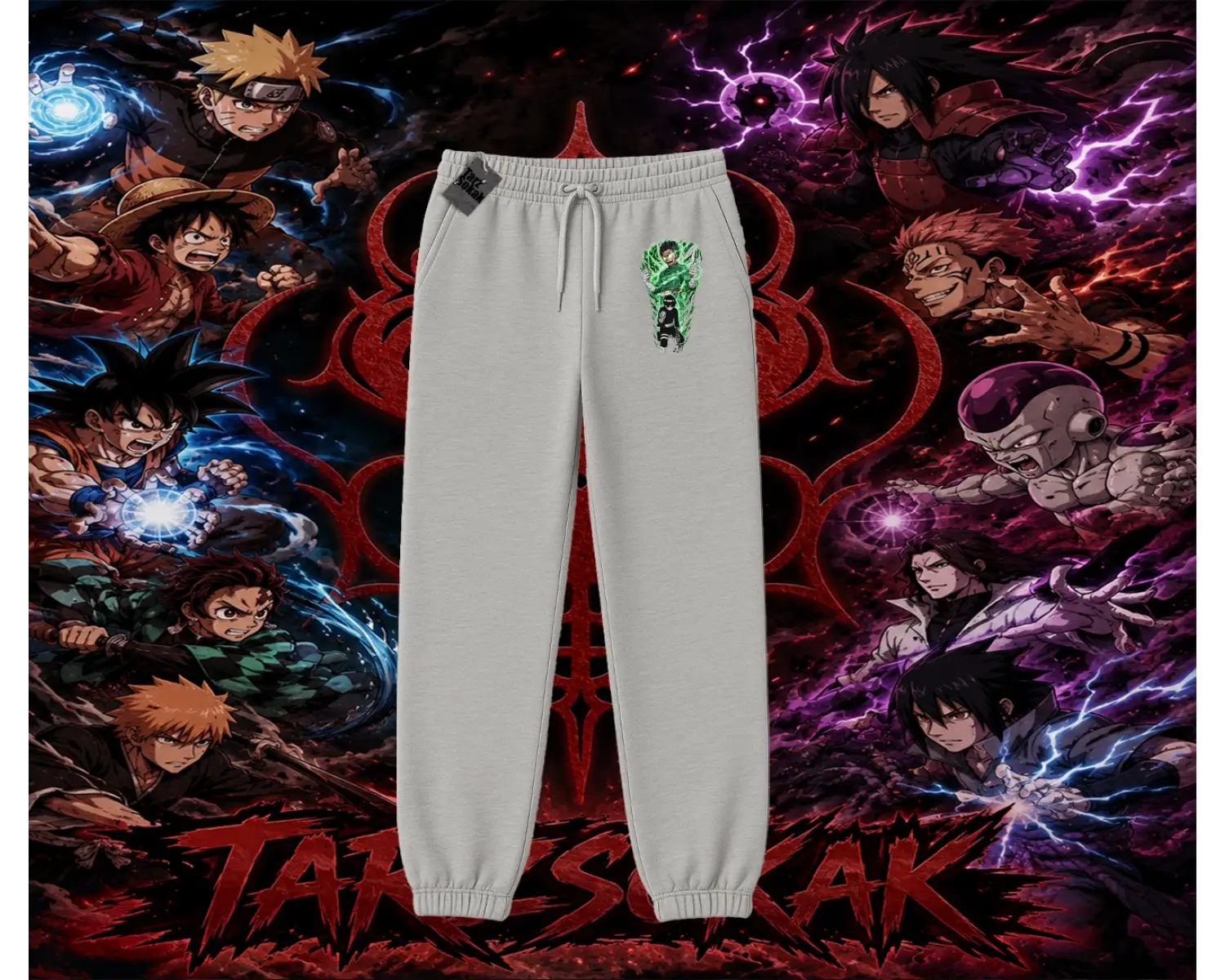 Rock Lee Naruto Anime Karakter Unisex Jogger Eşofman Altı Beyaz