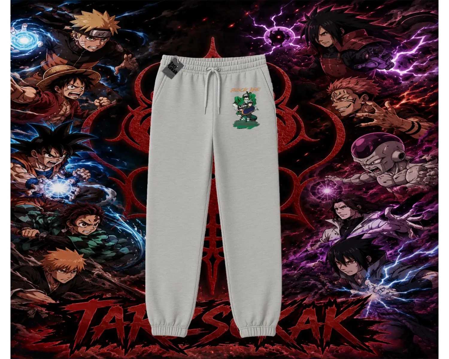 Rock Lee Naruto Anime Karakter Unisex Jogger Eşofman Altı Beyaz
