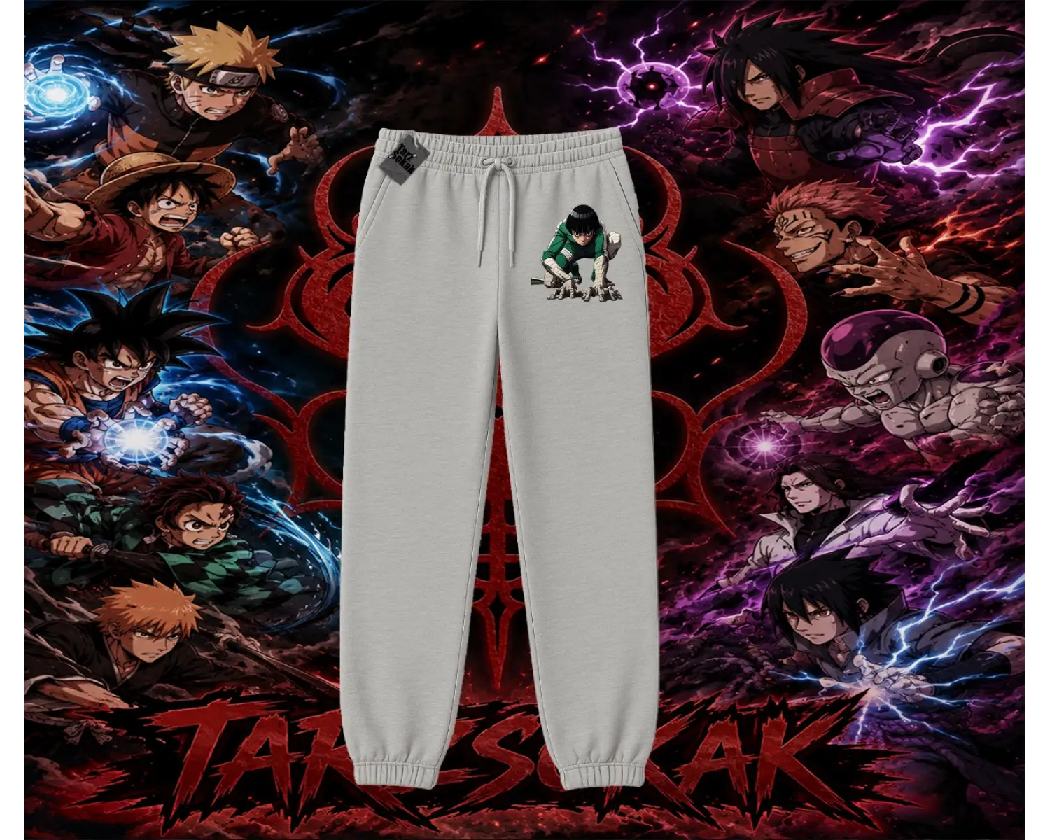 Rock Lee Naruto Anime Karakter Unisex Jogger Eşofman Altı Beyaz