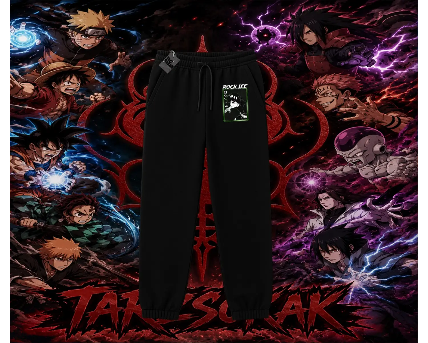 Rock Lee Naruto Anime Karakter Unisex Jogger Eşofman Altı Beyaz