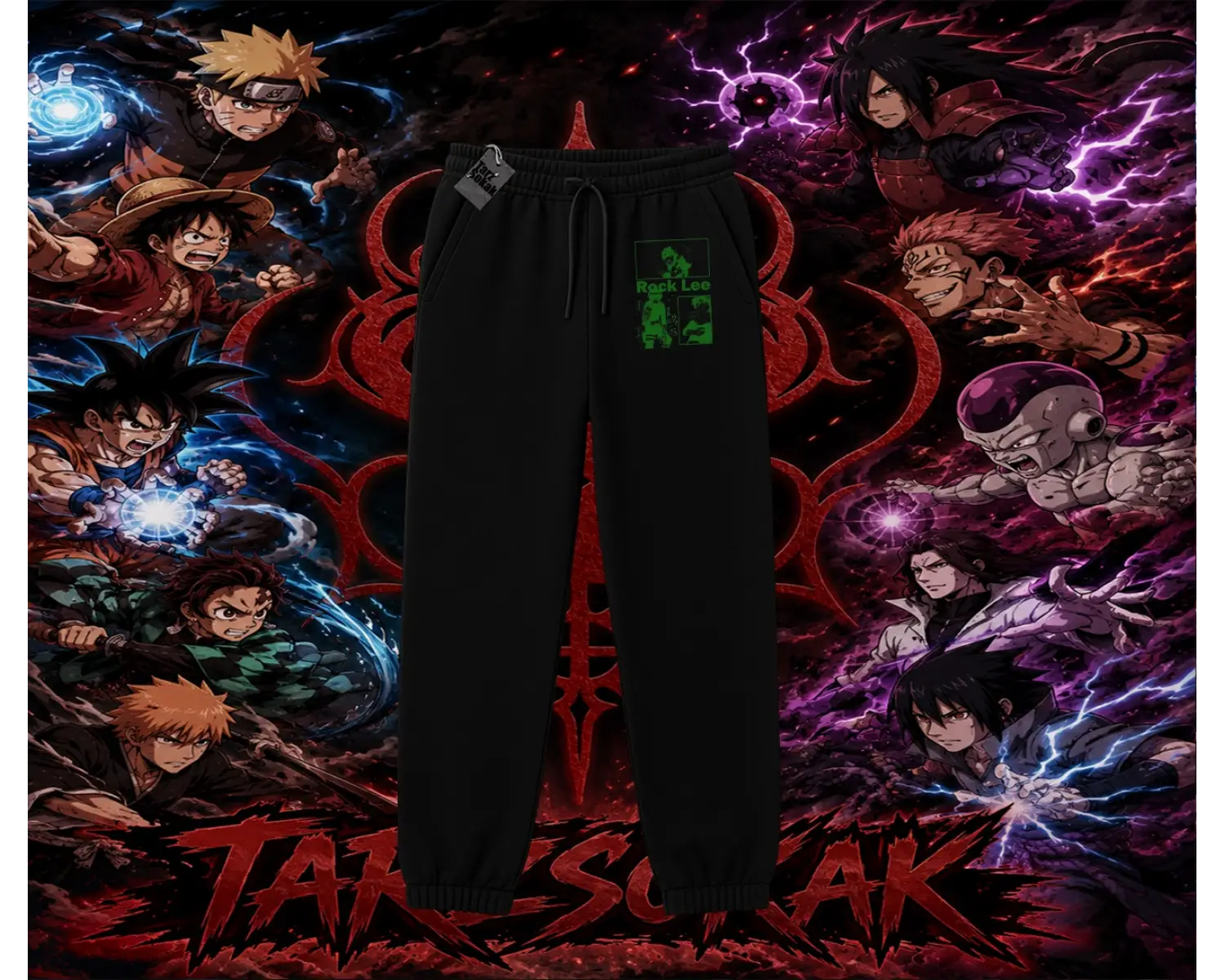 Rock Lee Naruto Anime Karakter Unisex Jogger Eşofman Altı Beyaz