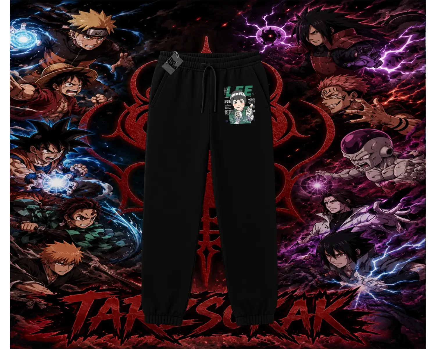 Rock Lee Naruto Anime Karakter Unisex Jogger Eşofman Altı Beyaz