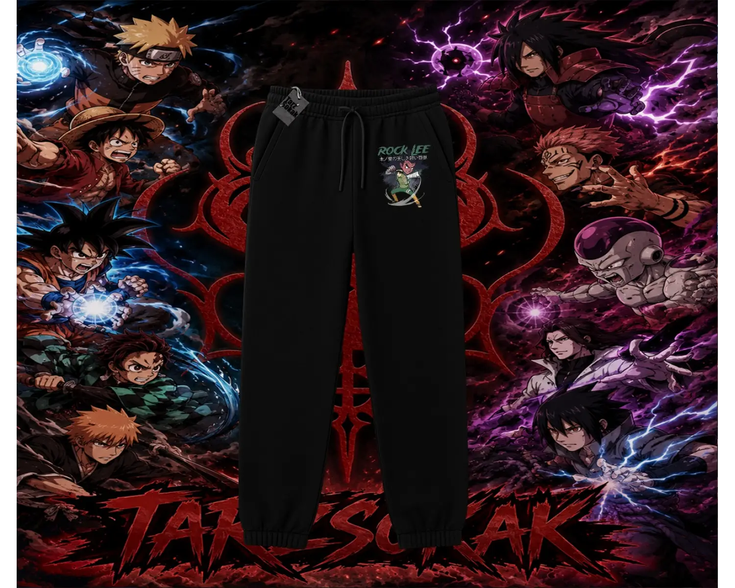 Rock Lee Naruto Anime Karakter Unisex Jogger Eşofman Altı Beyaz