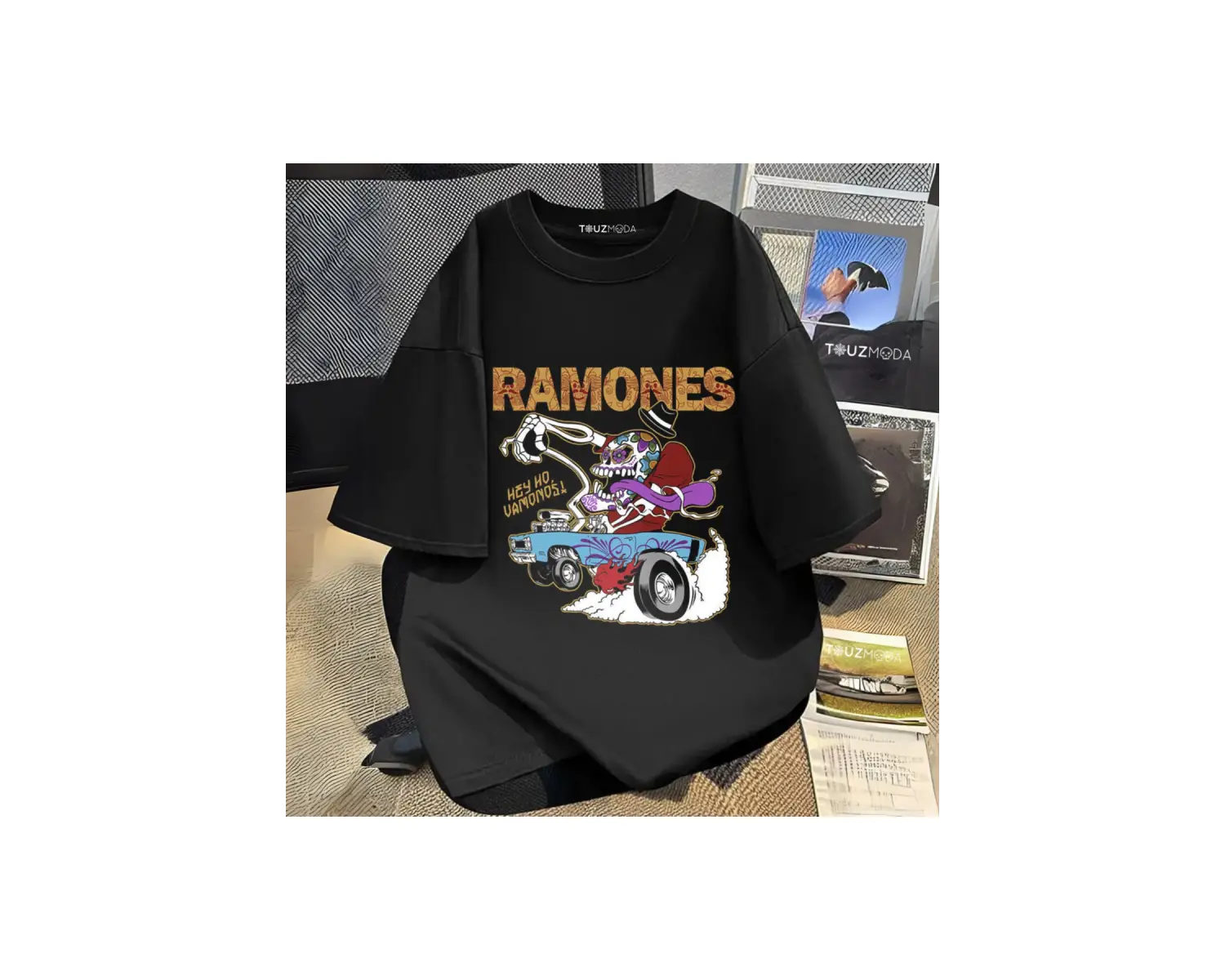 Rock Serisi Ramones Baskılı Unisex Oversize