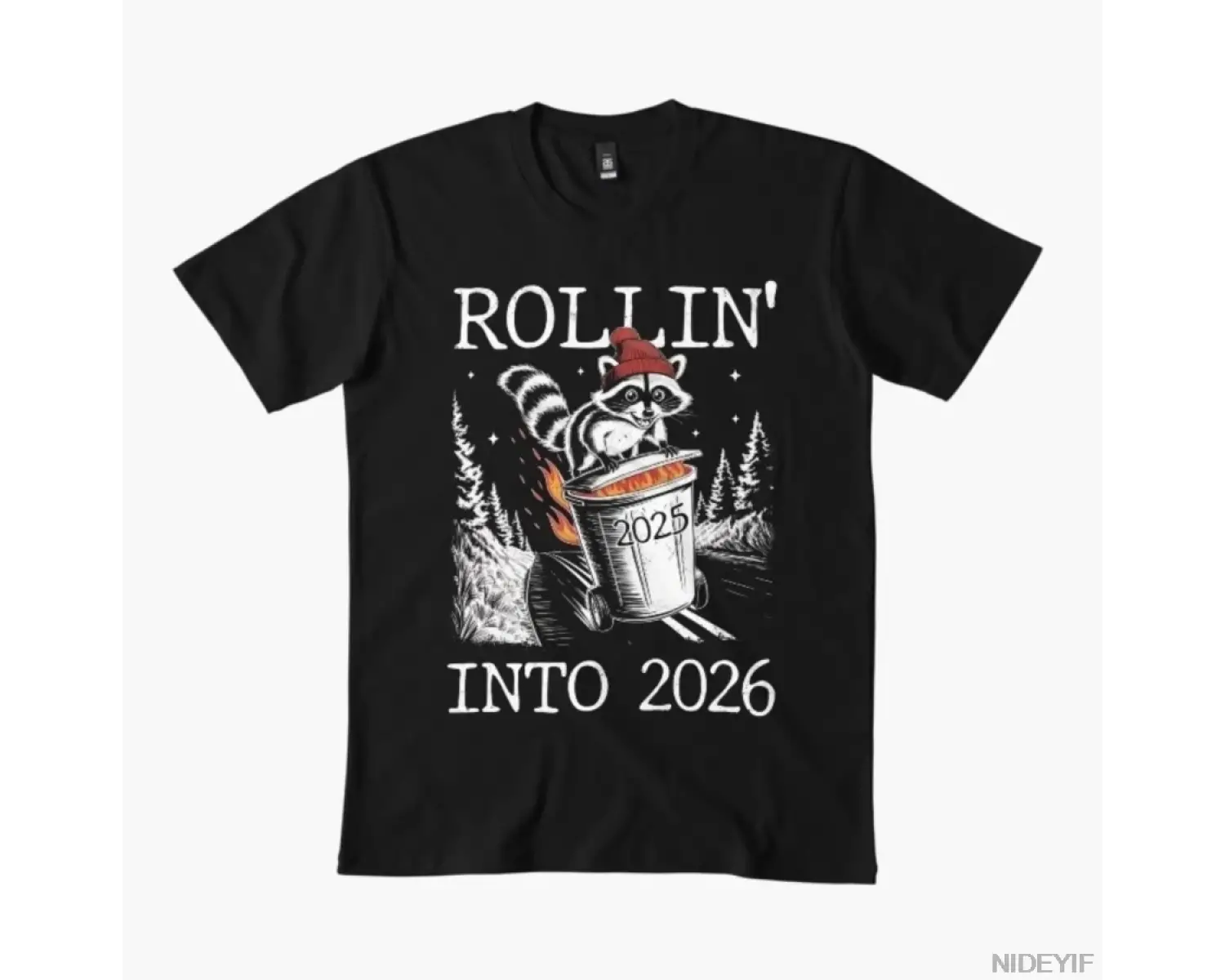 Rollin Into 2026 Erkekler Kadınlar İçin Komik Tişört %100 Pamuklu Tişörtler Kısa Kollu Üstle