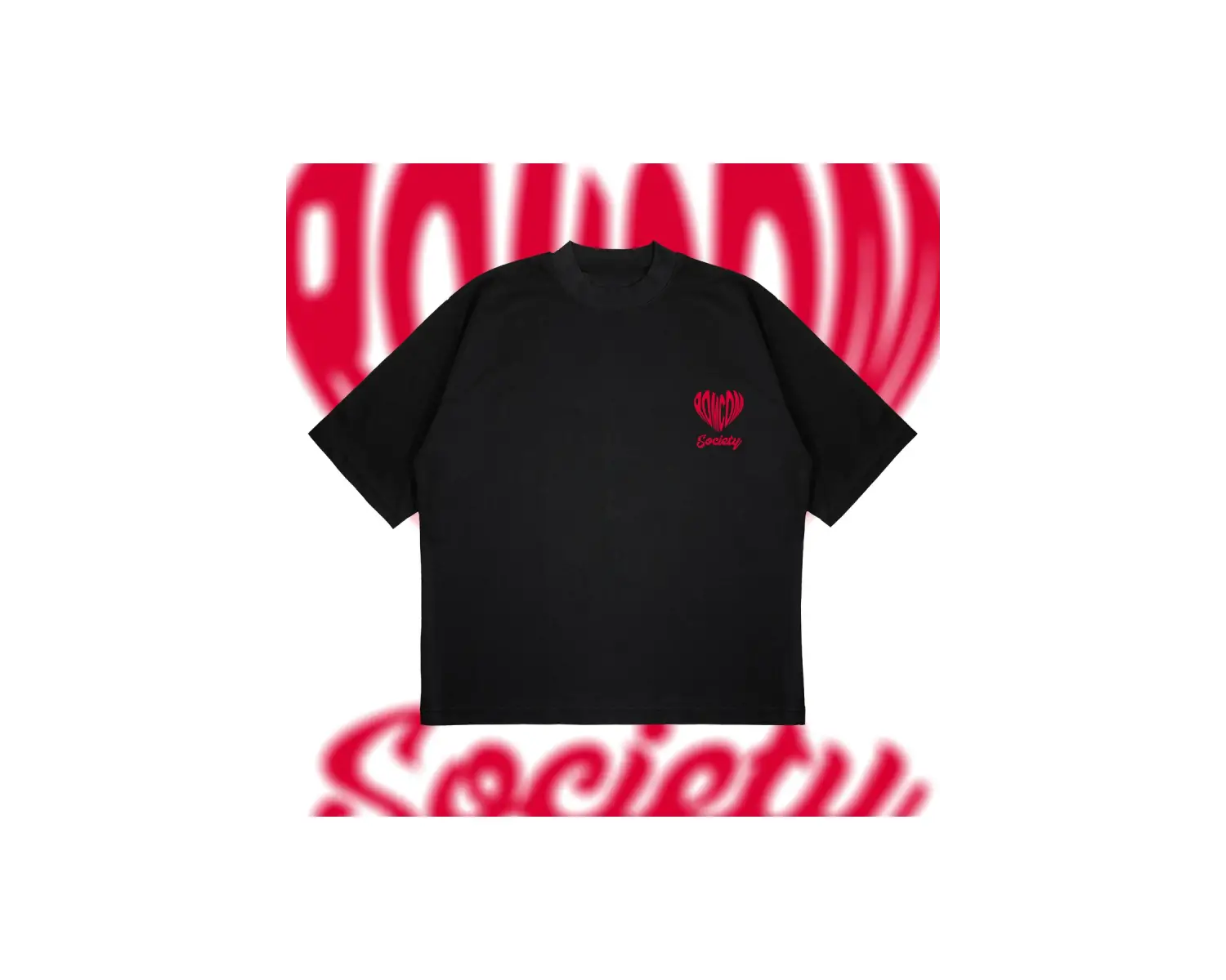 Romcom Society Baskılı Oversize Unisex Pamuklu Nefes Alan Kalın Kumaşlı