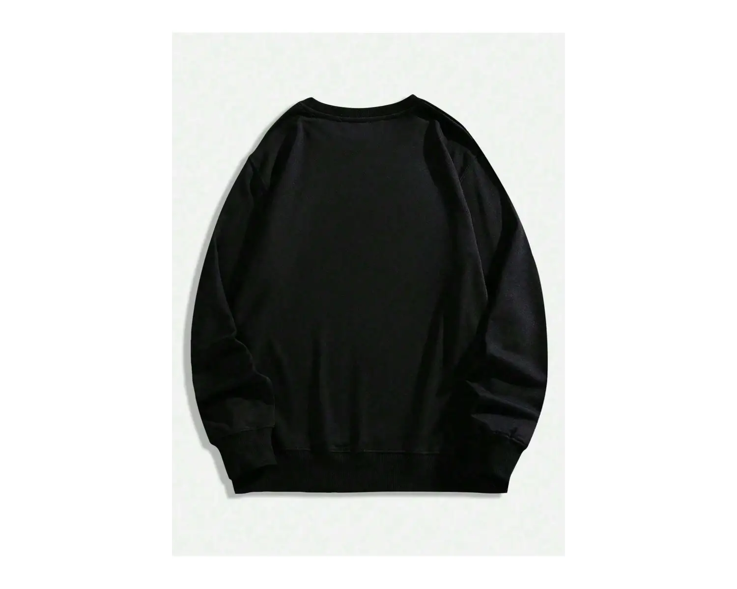 ROMWE Guys Letter & Skull Print Pullover Siyah