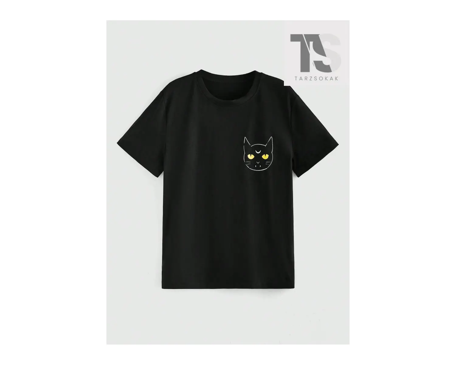 Rosie Karikatür Yazılı Baskılı Kısa Kollu Tişört