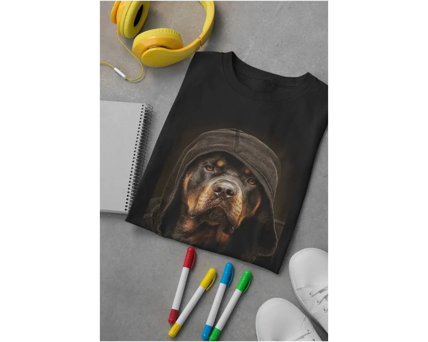 Rottweiler Köpek Baskılı Oversize