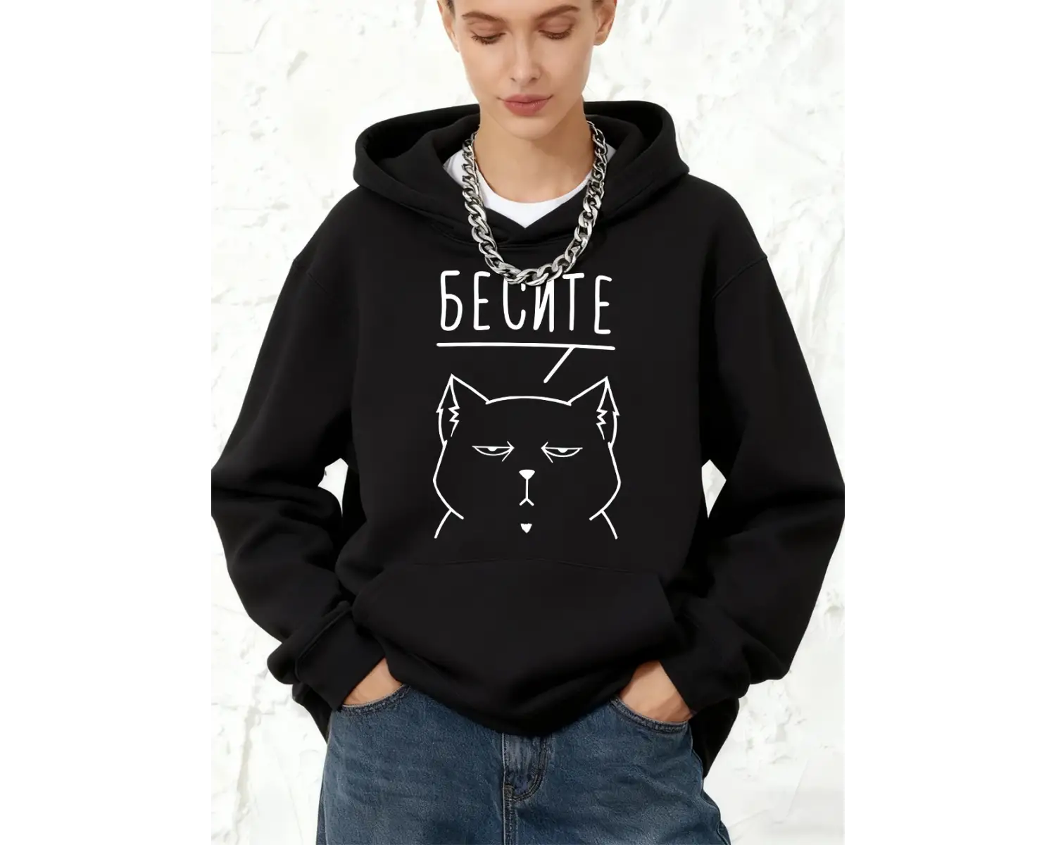 Rusça Yazılı Baskılı Pamuklu Kapüşonlu Üstler Kadınlar İçin Kışlık Polar Sıcak Sweatshirtler