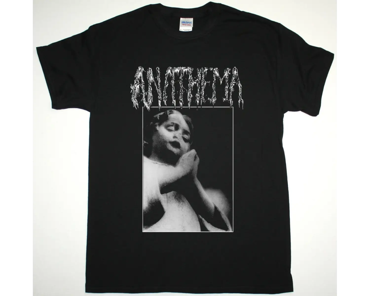 RUSH DISTRESSED LOGO NEW BLACK T-SHIRT ÖN BASKILI