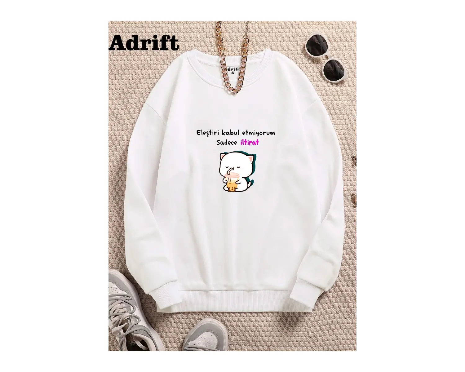 Sadece İltifat Köstebek Sokak Trend Tasarım Harajuku/Gotik Beyaz