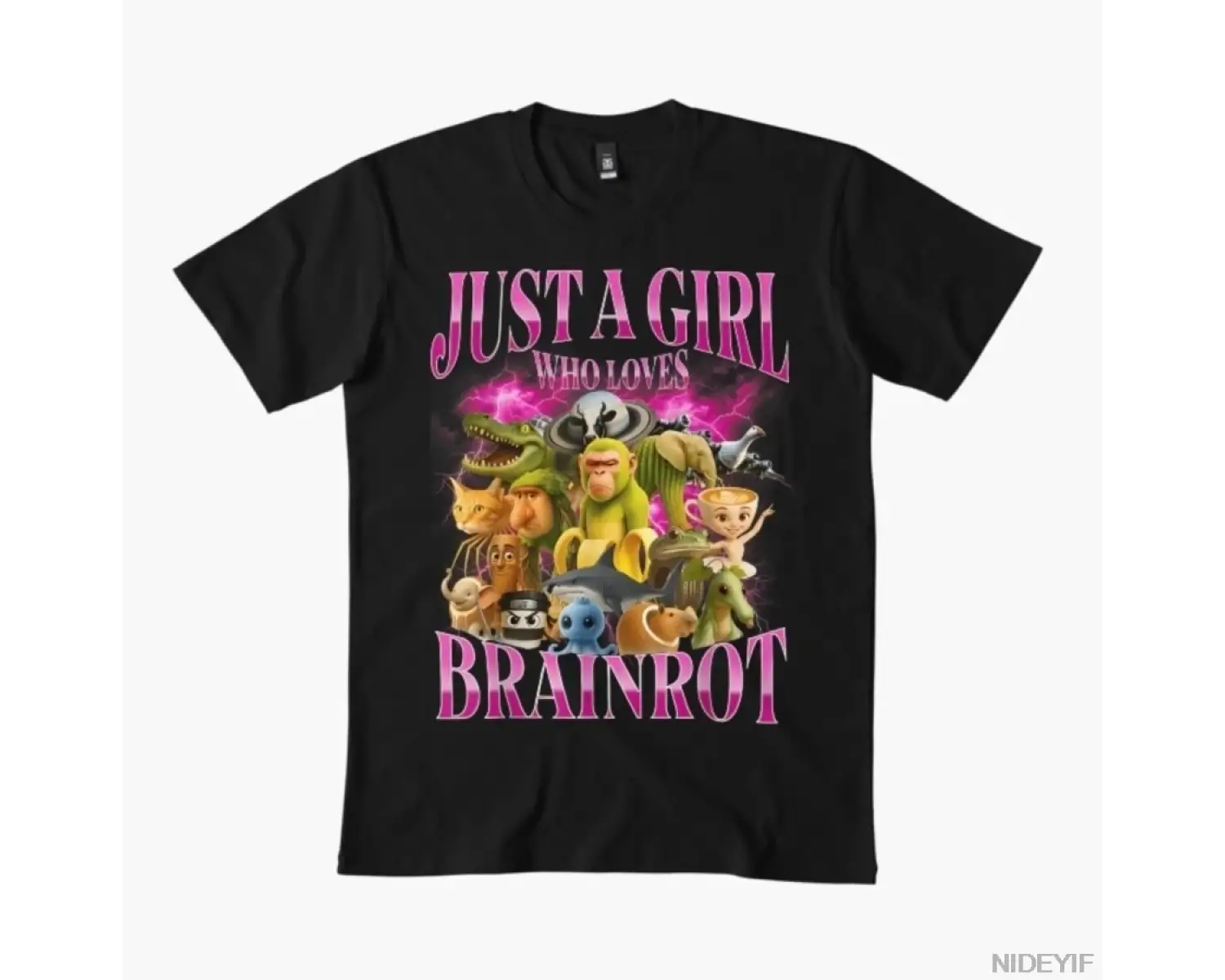 Sadece İtalyan Brainrotu Seven Bir Kız Erkekler İçin Kadınlar İçin Tişört %100 Pamuklu Tişör