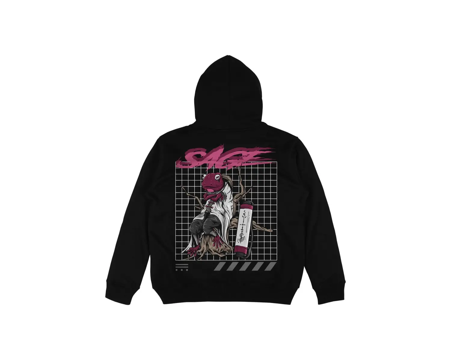 Sage Siyah Oversize Unisex Kapüşonlu Sweatshirt Hoodie