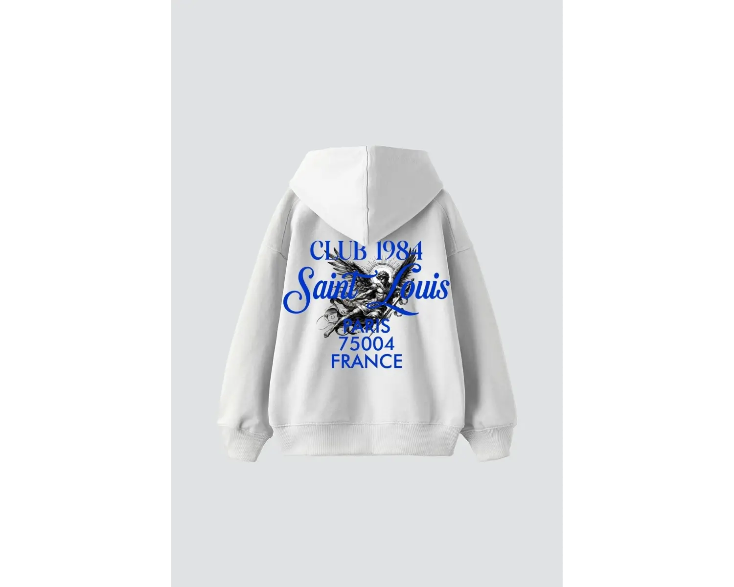 Saint Louis Baskılı Oversize Unisex Premium Beyaz