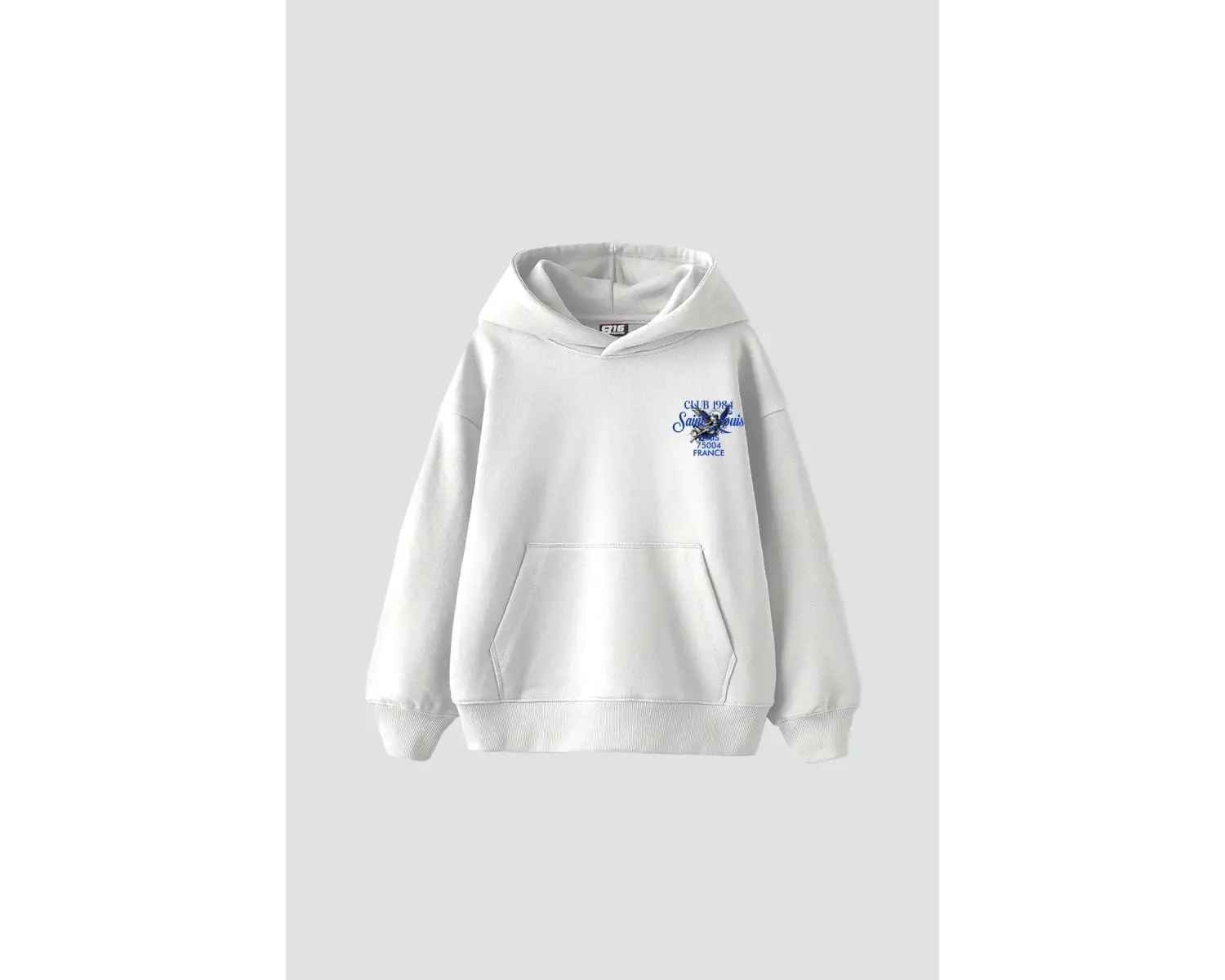 Saint Louis Baskılı Oversize Unisex Premium Beyaz