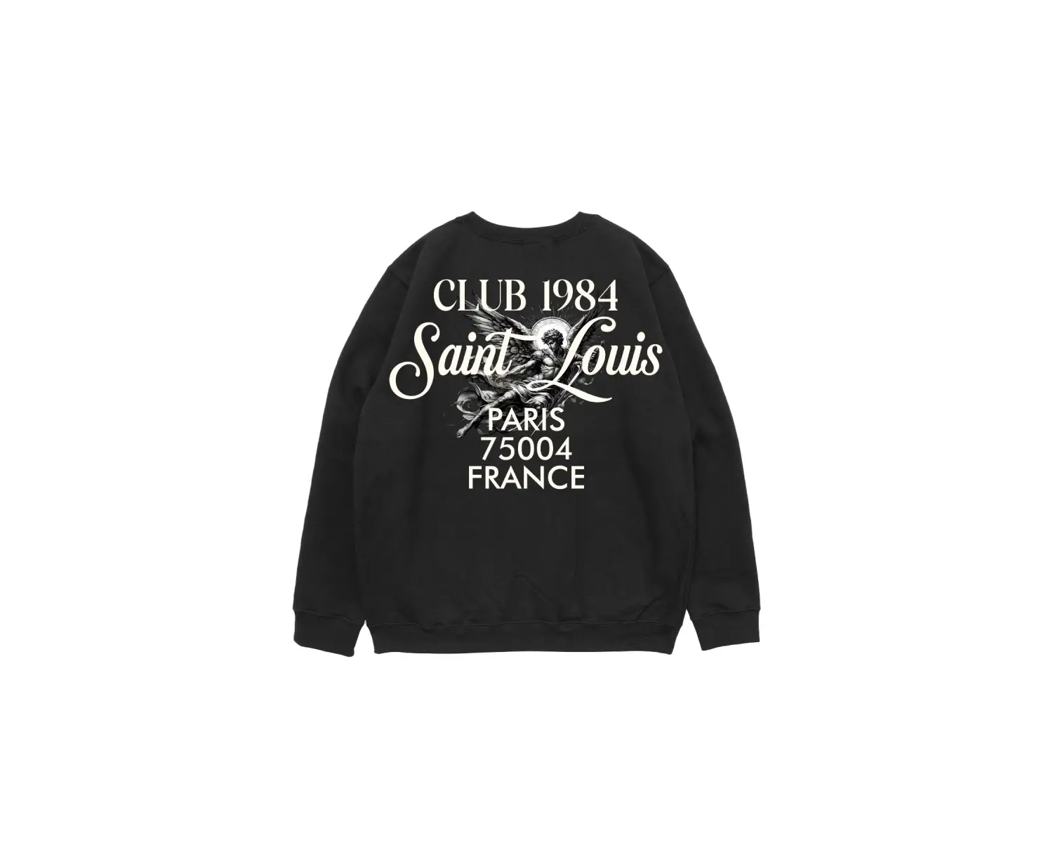 Saint Louis Baskılı Siyah Oversize Unisex