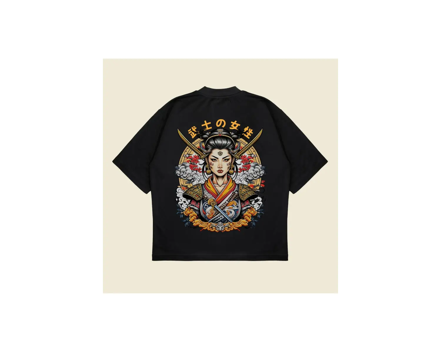 Samuraigirl Baskılı Oversize Unisex Pamuklu Nefes Alan Kalın Kumaşlı