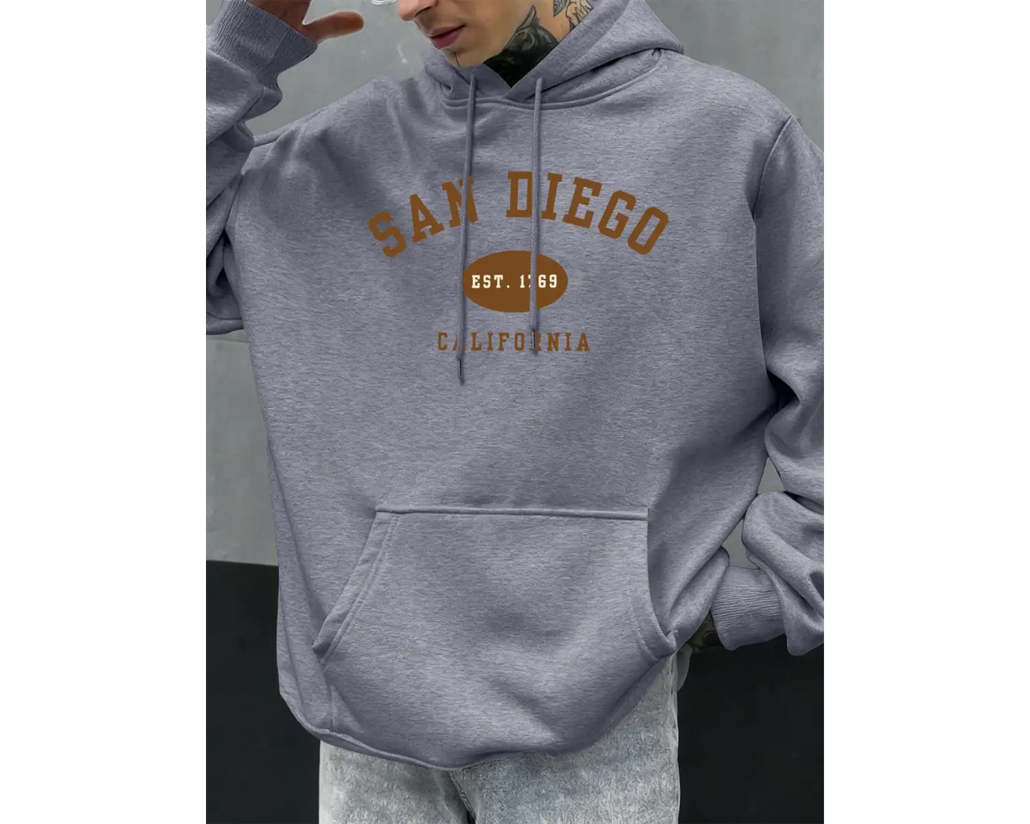 San Diego Kaliforniya Mektup Baskılı Erkek Kapüşonlu Sweatshirt Hip Hop Modası Kişilik Hoody