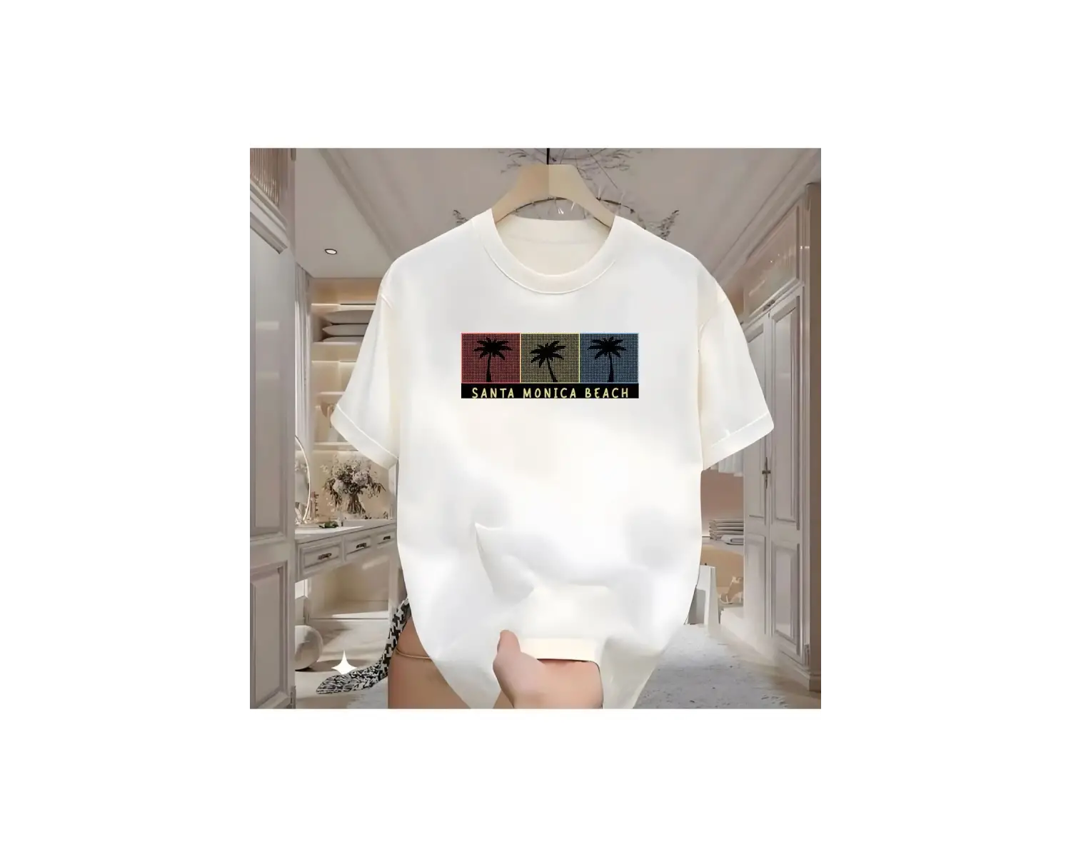 Santa Baskılı Beyaz