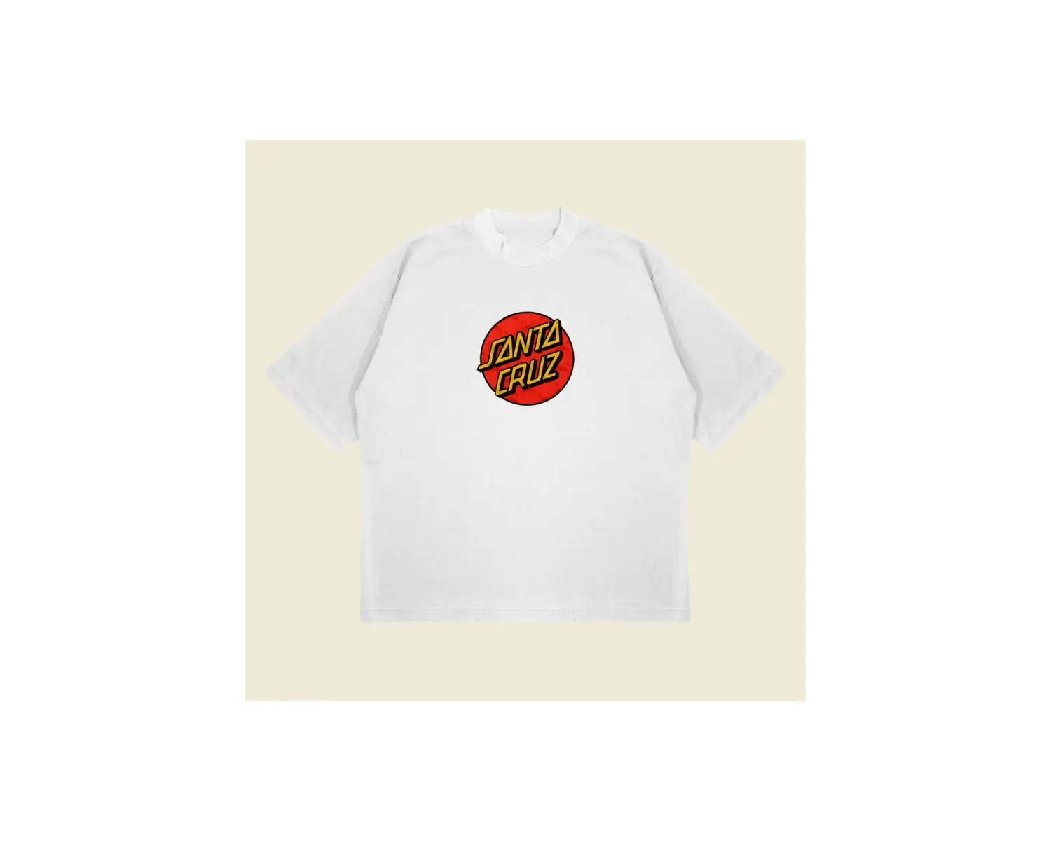 Santa Cruz Baskılı Oversize Unisex Pamuklu Nefes Alan Kalın Kumaşlı