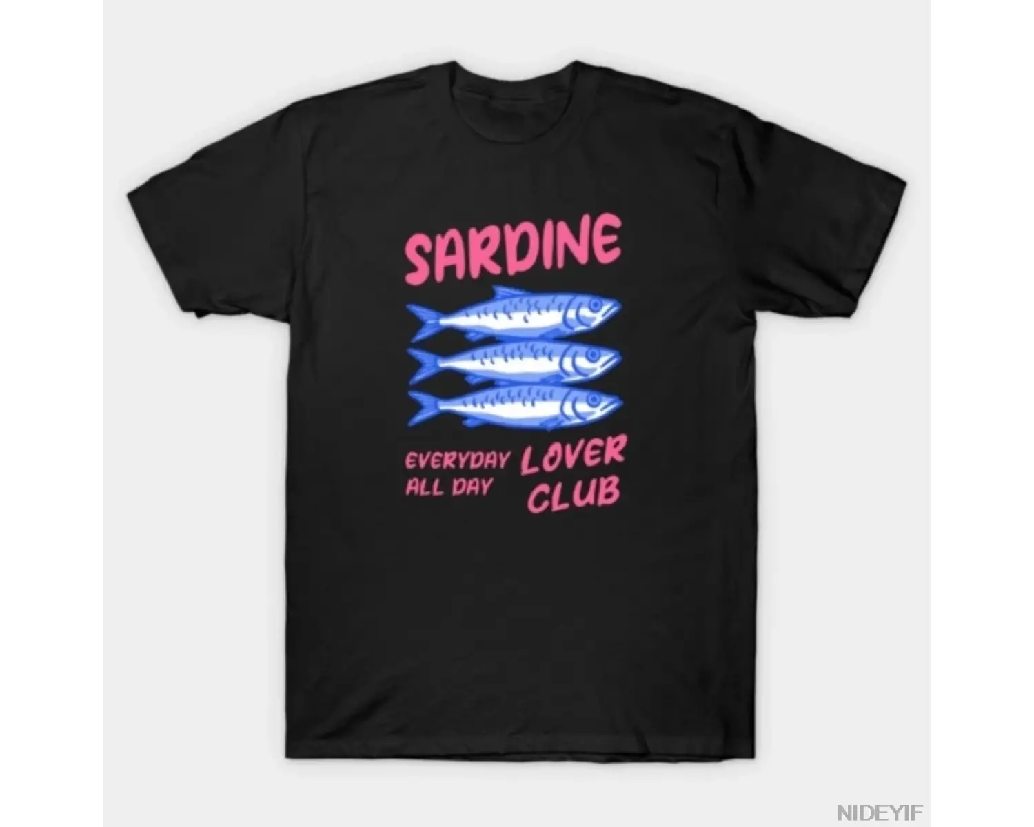 Sardine Lover Club Her Gün Tüm Gün Komik Tasarım T-shirt Erkekler Kadınlar Için % 100% Pamuk