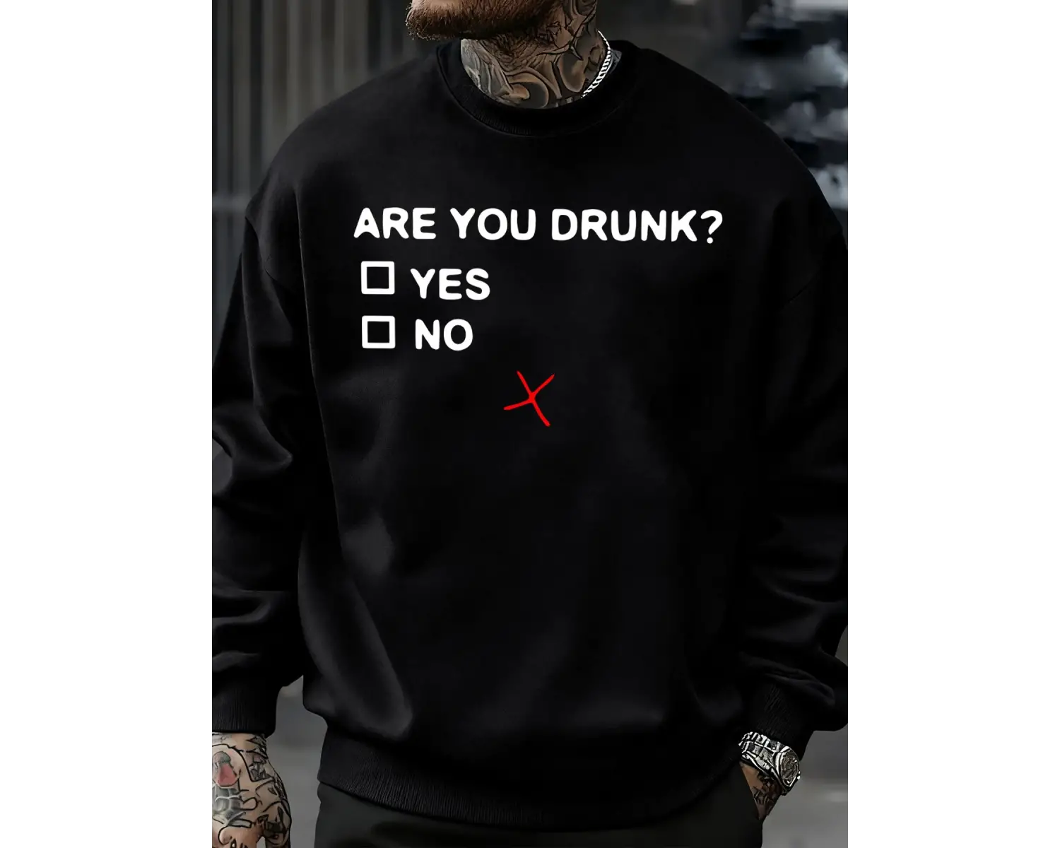 Sarhoş musun? Baskılı Erkek Sweatshirtleri Moda Yumuşak Spor Giyim Günlük Sonbahar Sokak Kaza