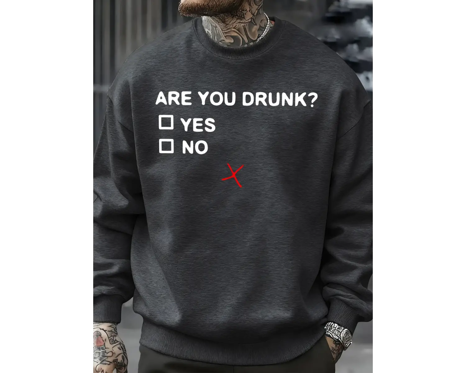 Sarhoş musun? Baskılı Erkek Sweatshirtleri Moda Yumuşak Spor Giyim Günlük Sonbahar Sokak Kaza