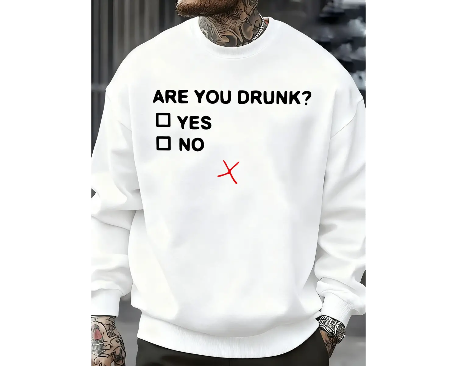 Sarhoş musun? Baskılı Erkek Sweatshirtleri Moda Yumuşak Spor Giyim Günlük Sonbahar Sokak Kaza