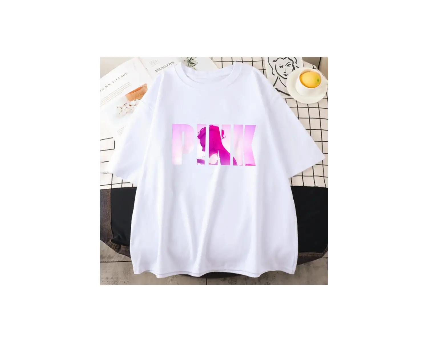 Şarkıcı P!nk pembe yaz rahat T shirt saf pamuk kısa kollu t-shirt erkekler kadınlar boy