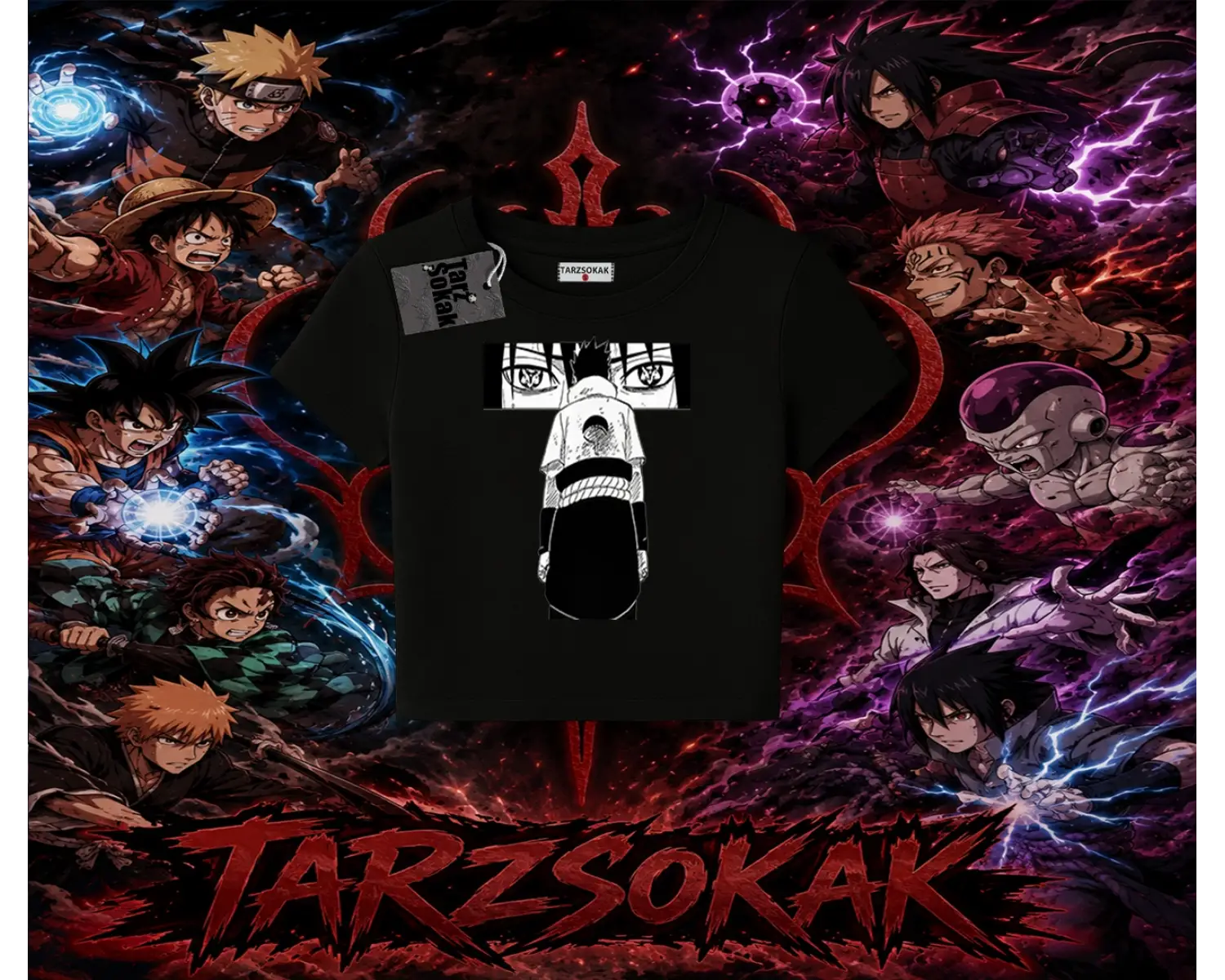 Sasuke uchiha Naruto Anime Karakter Kadın Baby Tee Beyaz