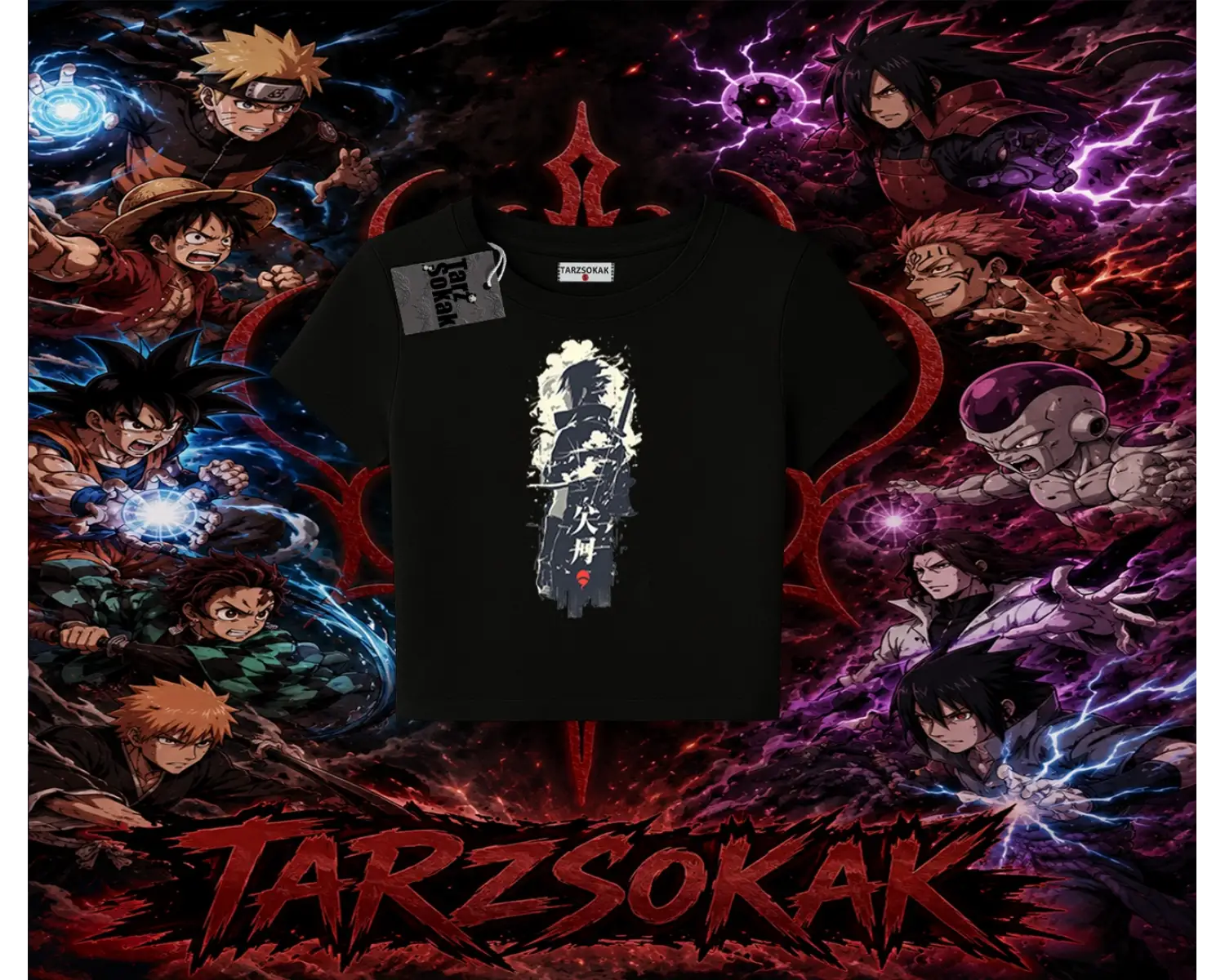Sasuke uchiha Naruto Anime Karakter Kadın Baby Tee Beyaz