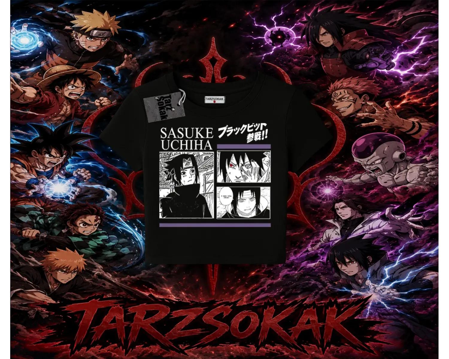 Sasuke uchiha Naruto Anime Karakter Kadın Baby Tee Beyaz