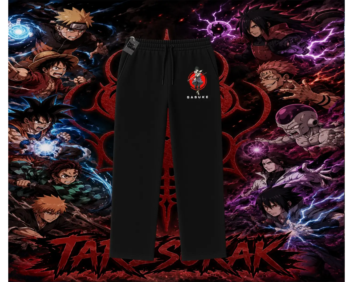 Sasuke uchiha Naruto Anime Karakter Unisex Baggy Eşofman Altı Beyaz