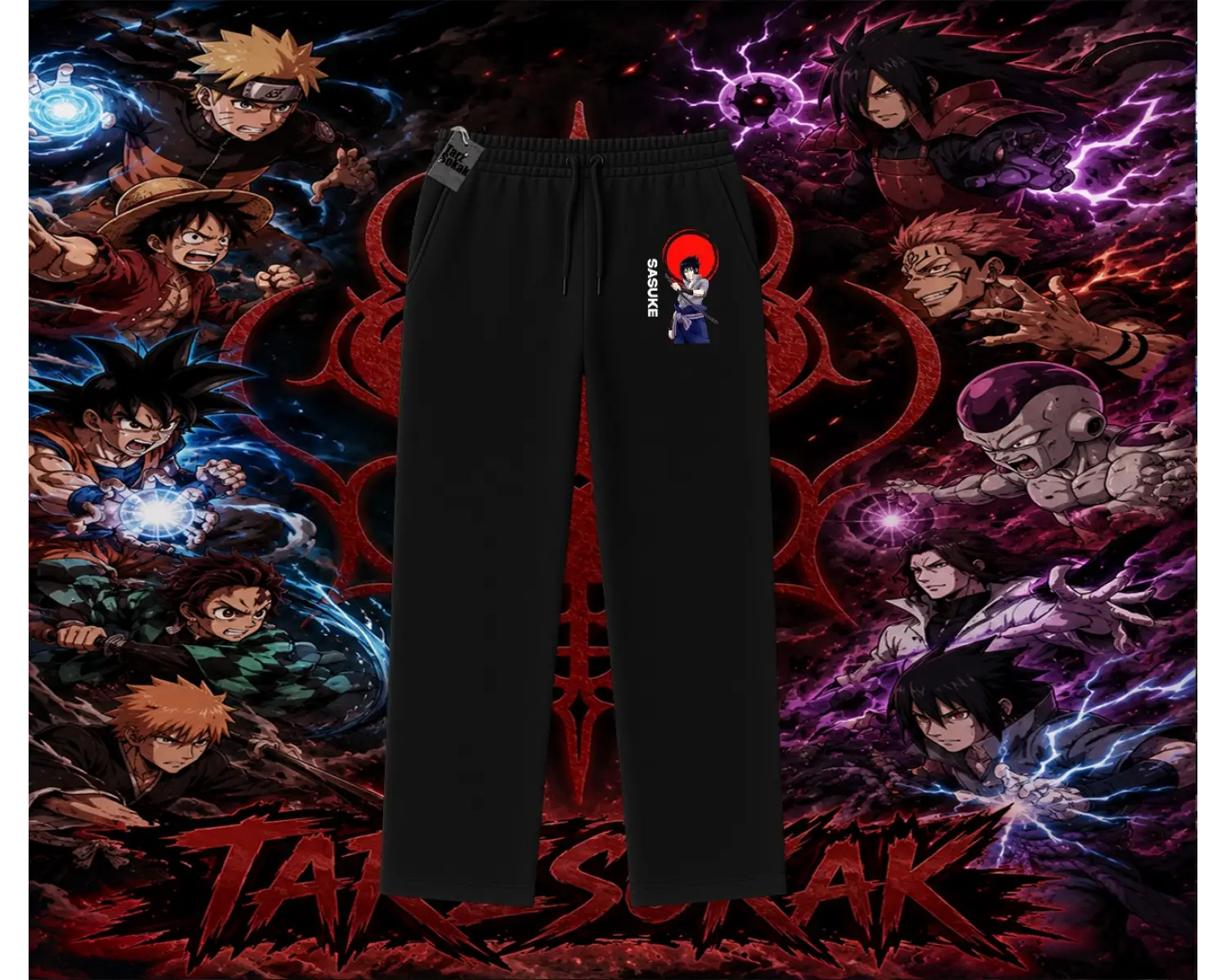 Sasuke uchiha Naruto Anime Karakter Unisex Baggy Eşofman Altı Beyaz