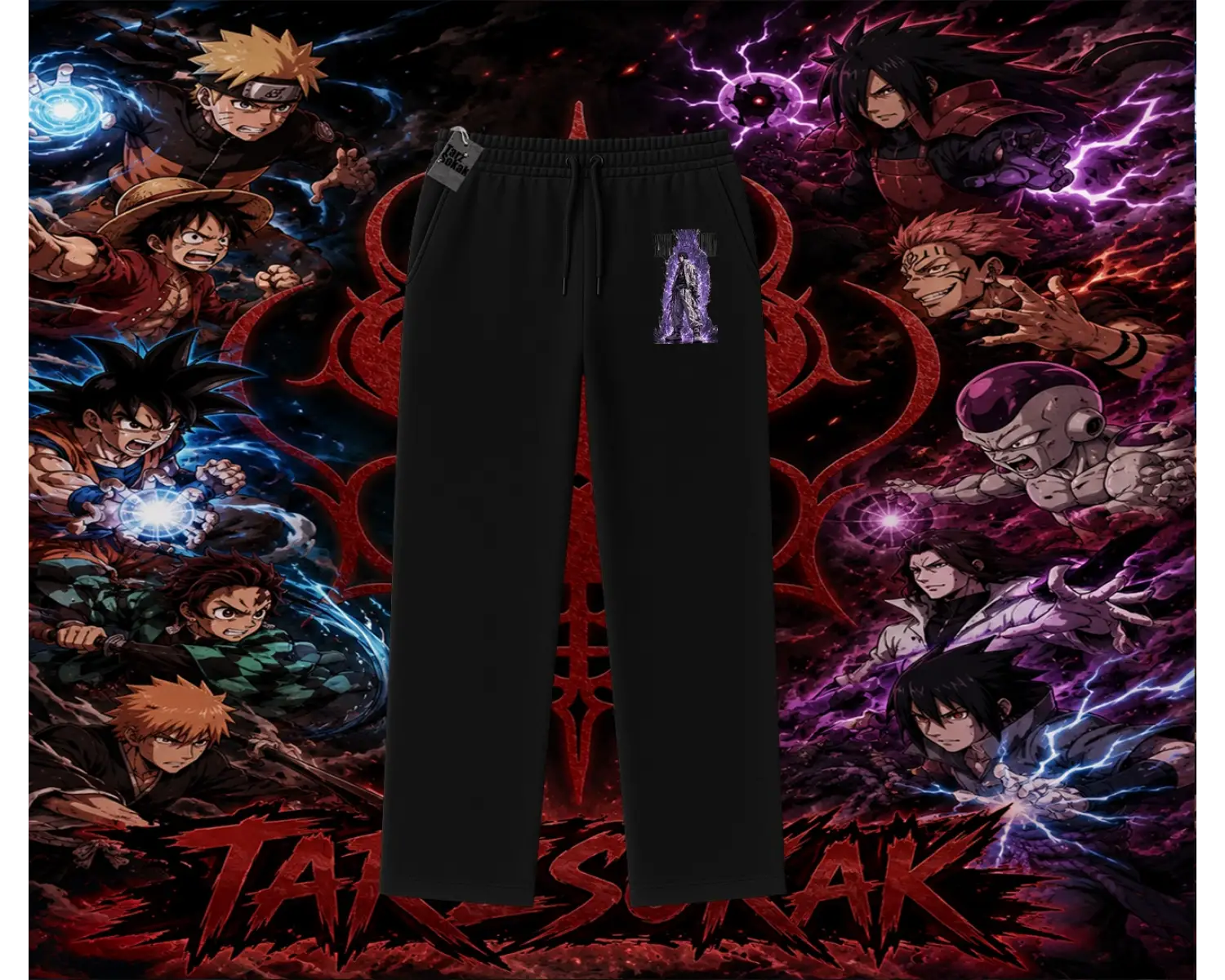 Sasuke uchiha Naruto Anime Karakter Unisex Baggy Eşofman Altı Beyaz