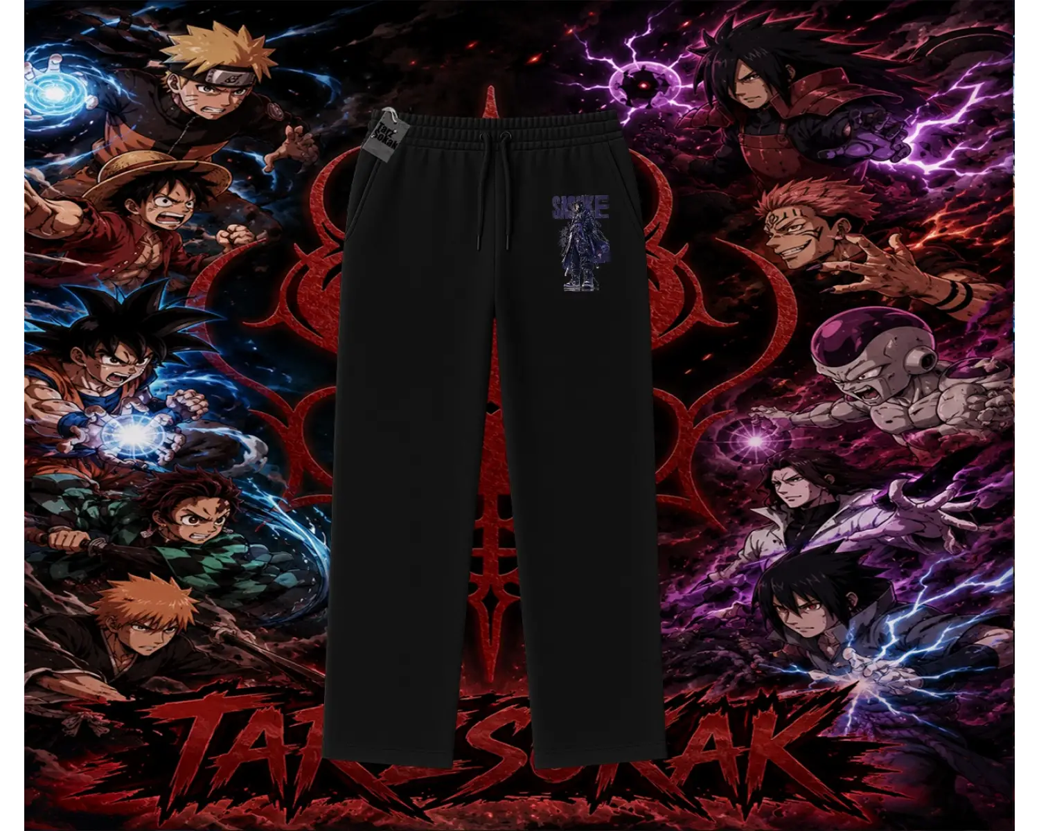 Sasuke uchiha Naruto Anime Karakter Unisex Baggy Eşofman Altı Beyaz
