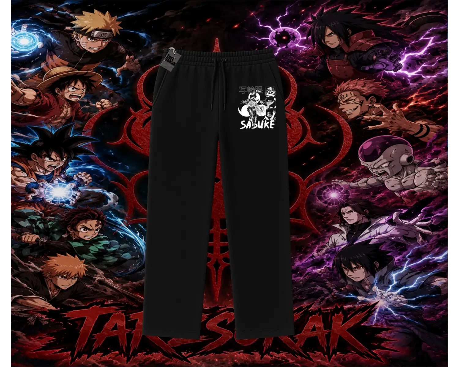 Sasuke uchiha Naruto Anime Karakter Unisex Baggy Eşofman Altı Beyaz