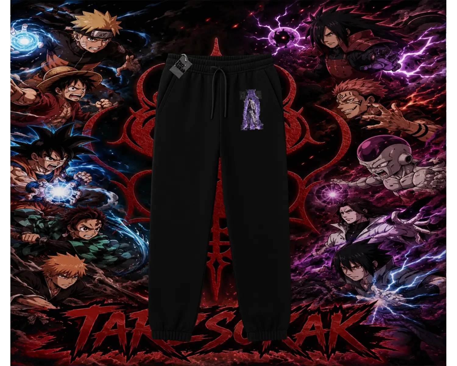 Sasuke uchiha Naruto Anime Karakter Unisex Jogger Eşofman Altı Beyaz