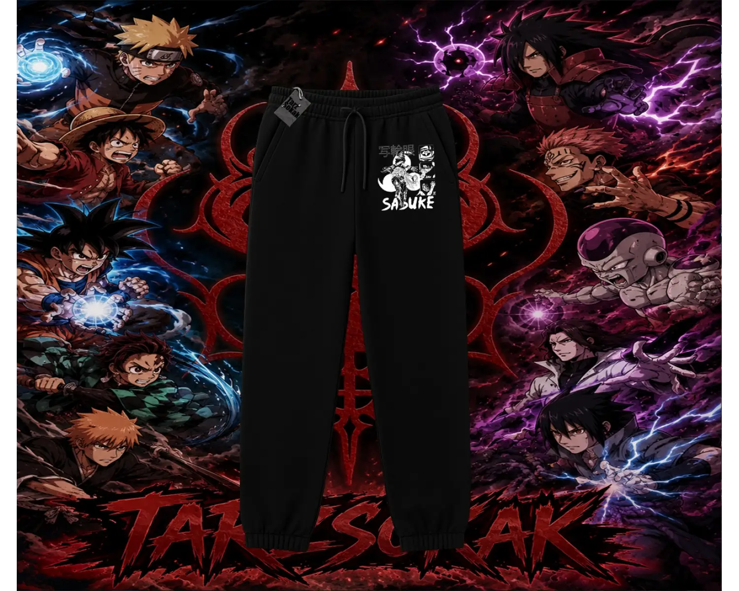 Sasuke uchiha Naruto Anime Karakter Unisex Jogger Eşofman Altı Beyaz